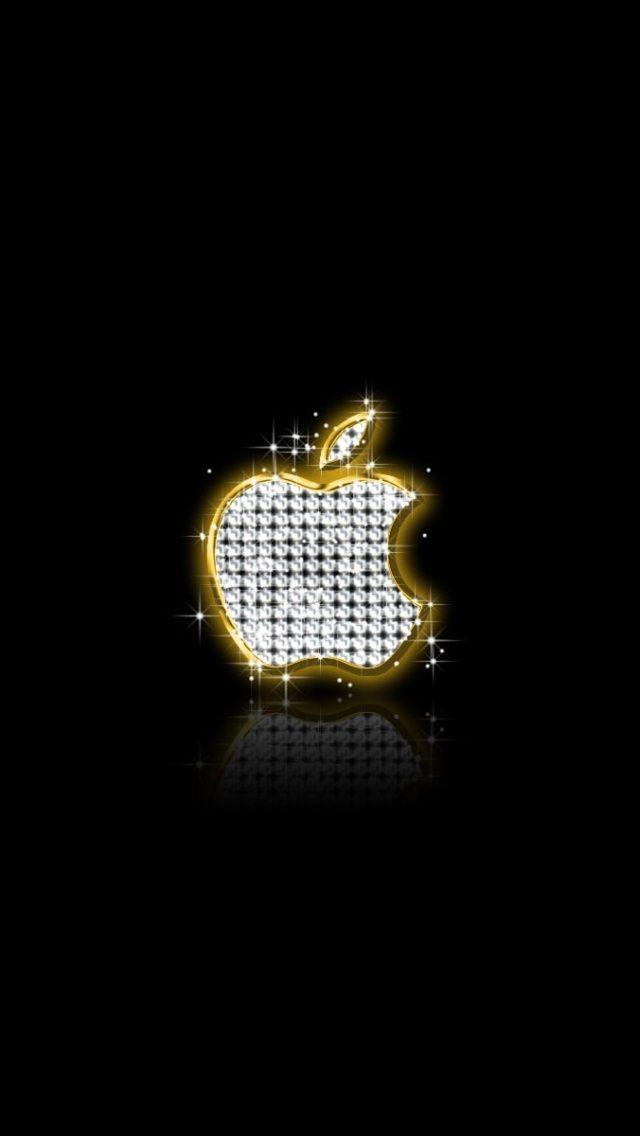 Gold and Diamond Apple Logo - Diamond Apple Logo - iPhone 5 Wallpapers