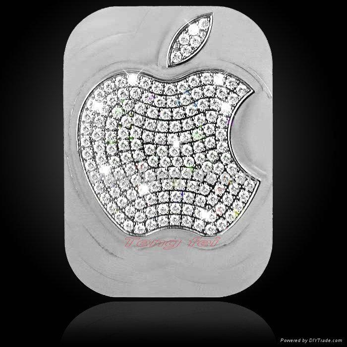 Diamond Apple Logo - Luxury Apple iPad 2 Silver Diamond Apple Logo Replacement Parts ...