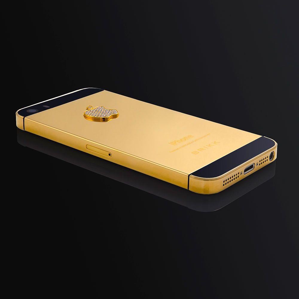 Gold iPhone Logo - iPhone 5s - Yellow Gold with Apple Diamond Logo