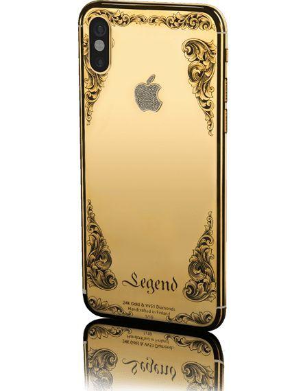 Gold and Diamond Apple Logo - iPhone X Full Gold with apple logo diamond | Souq - UAE