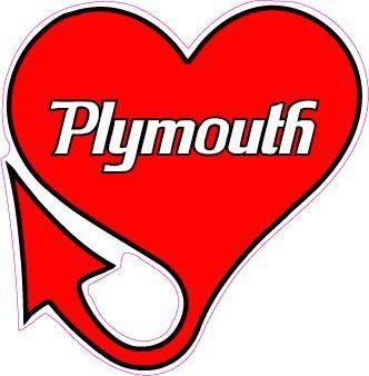 Plymouth Heart Logo - Nostalgia Decals Plymouth Heart Shape with Devils Tail