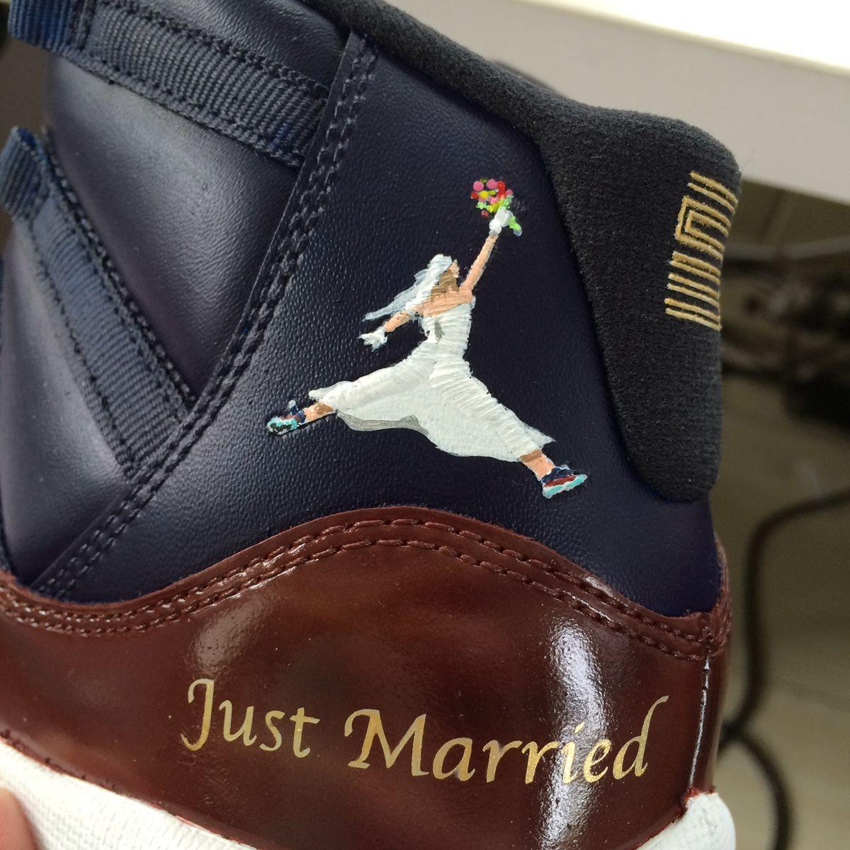 Custom Jordan Logo - custom air jordan sneakers wedding
