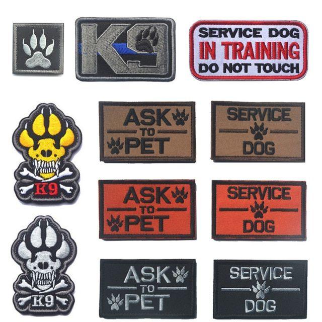 Army Dog Logo - 3D Embroidery Patch K9 Dog ASK TO PET SERVICE DOG IN TRAINING US ...