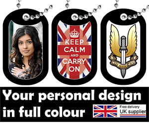 Army Dog Logo - Military dog tag. Army dog tags. Personalised, full colour, silencer