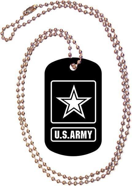 Army Dog Logo - U.S. Army Logo Black Dog Tag with Neck Chain