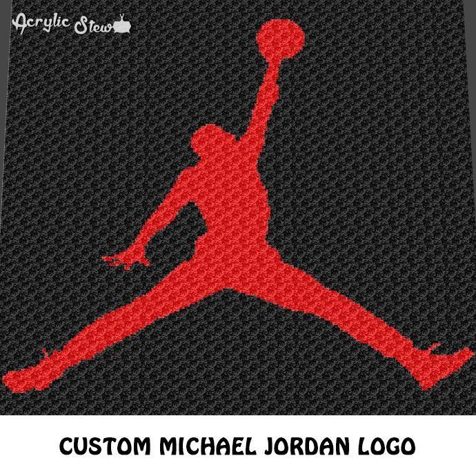Custom Jordan Logo - Custom Michael Jordan Symbol Logo crochet graphgan blanket pattern ...