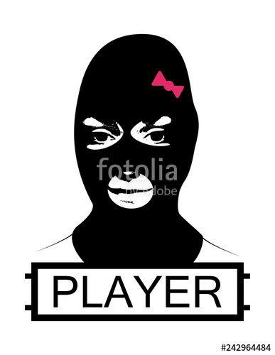Squad Team Logo - Masked girl, PUBG concept, PlayerUnknown's Battlegrounds logotype