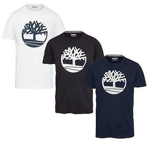 Men's Clothing Logo - Timberland Retro Brand Tree Logo T Shirt New Mens Crew Neck Print