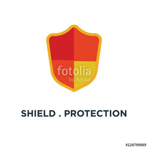Red Security Shield Logo - shield . protection emblem icon. security shield concept symbol ...