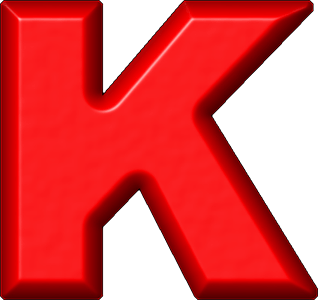 Red K Logo - Presentation Alphabets: Red Refrigerator Magnet K