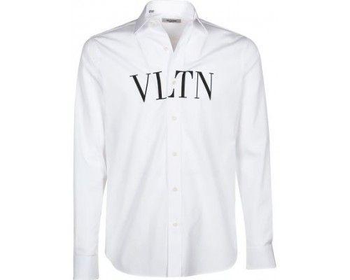 Men's Clothing Logo - Valentino Vltn Logo Shirt Shirts White black Men's Clothing 7HNFY6TB6