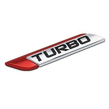 Red Accessories Logo - DSYCAR 3D Metal TURBO Turbocharged Car Stickers Logo Emblem Badge ...