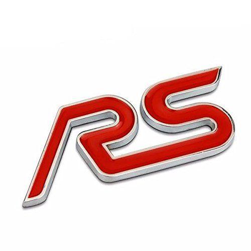 Red Vehicle Logo - Metal Red RS Emblem Sticker for Ford Focus Rally Sport Logo Adhesive ...