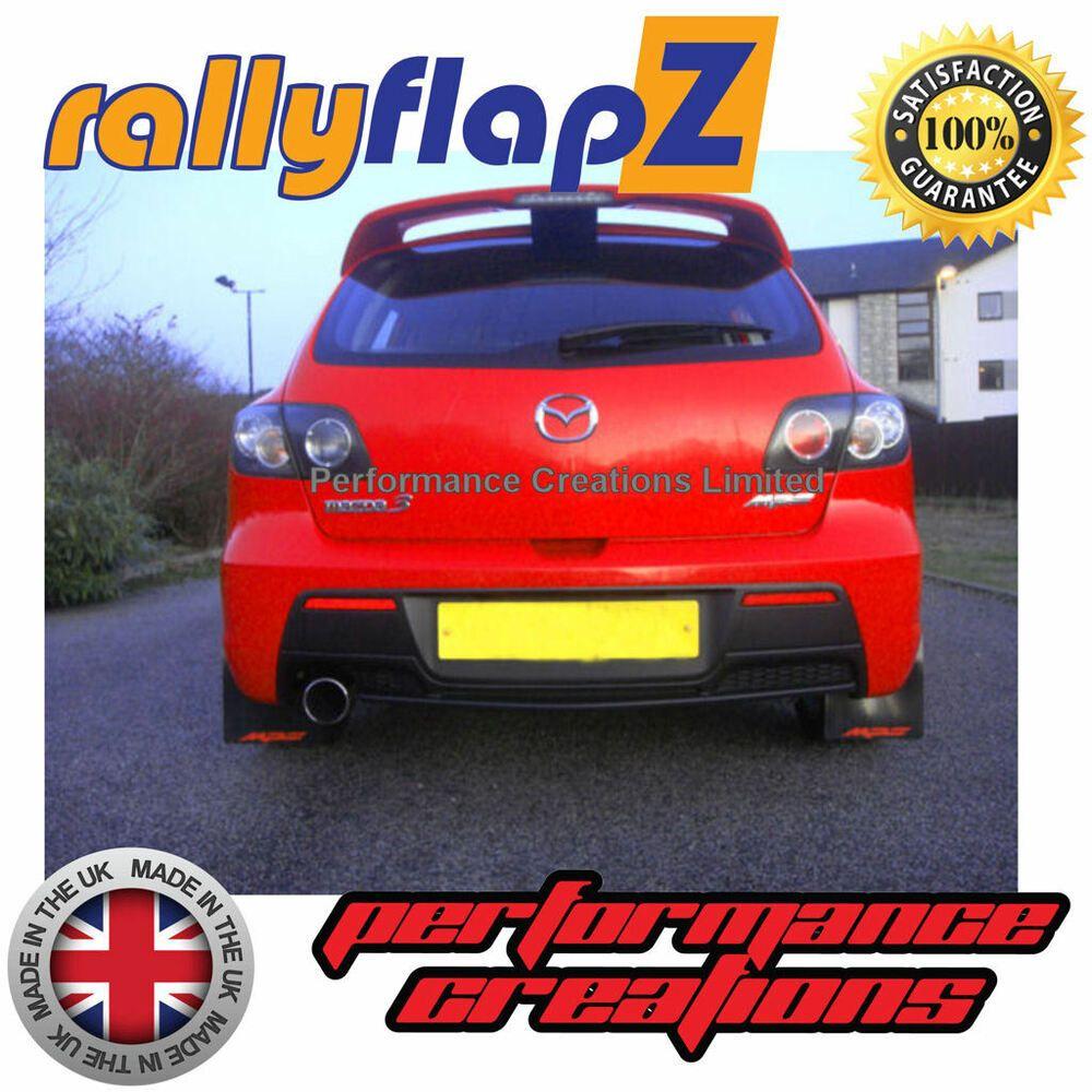 Red Vehicle Logo - Rally Mudflaps MAZDA 3 MPS (07-09) Mk1 Mud Flaps Kit Black Logo Red ...