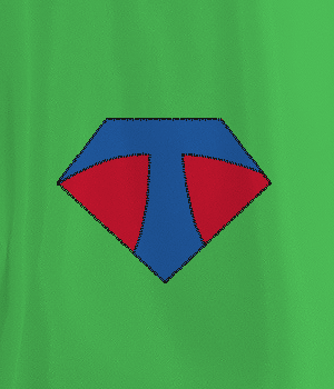 Who Has a Green and Red Shield Logo - Kelly Green Kids Cape With Red Shield And Blue T