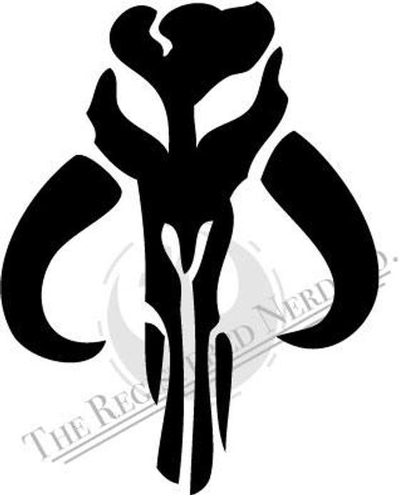 Boba Fett Logo - Mandalorian Mythosaur Decal Boba Fett Star Wars Bounty Hunter