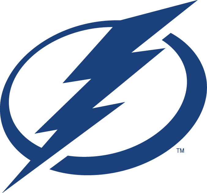 Lightning Bolt through Circle Logo - Tampa Bay Lightning Primary Logo (2012) - A blue lightning bolt on a ...