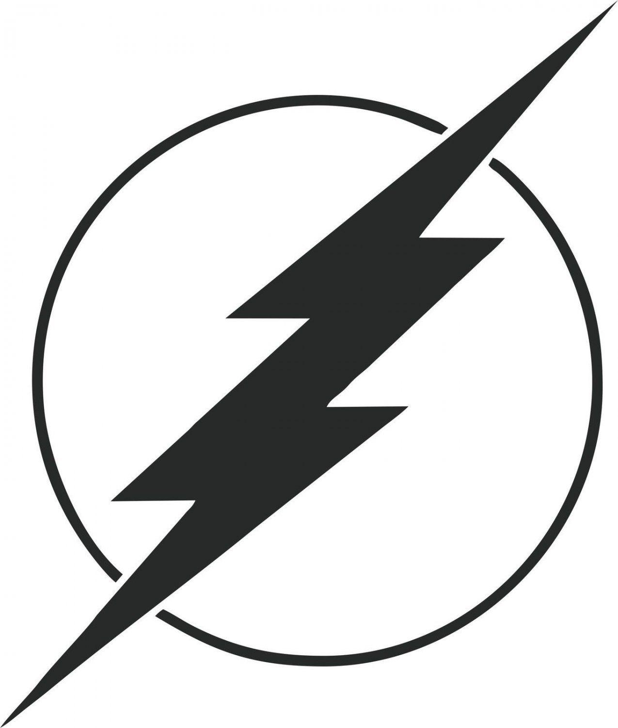 Lightning Bolt through Circle Logo - Flash Comic Hero 4