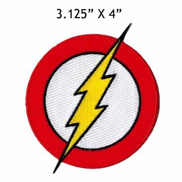 Lightning Bolt through Circle Logo - The Flash Classic Lightning Bolt Logo patch Iron on patches ...