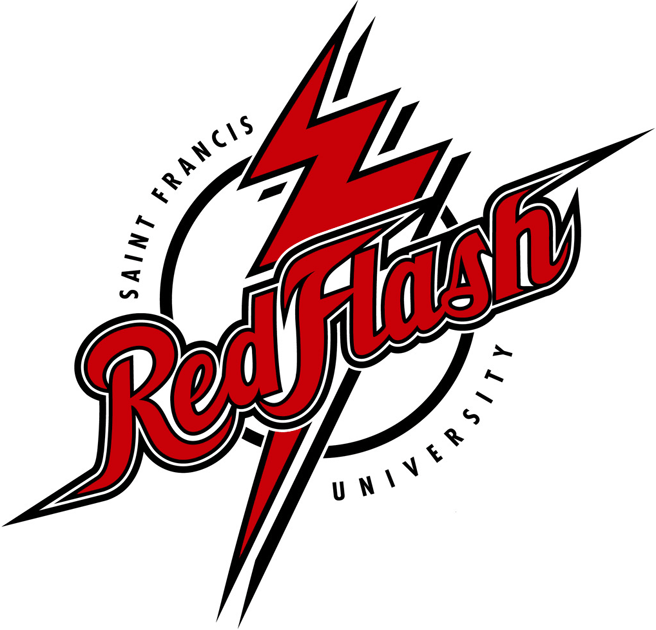 Lightning Bolt through Circle Logo - Saint Francis Red Flash Primary Logo (2001) - Lightning bolt with ...