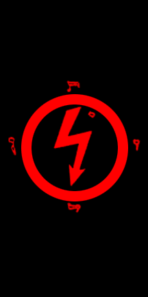 Lightning Bolt through Circle Logo - Flags used