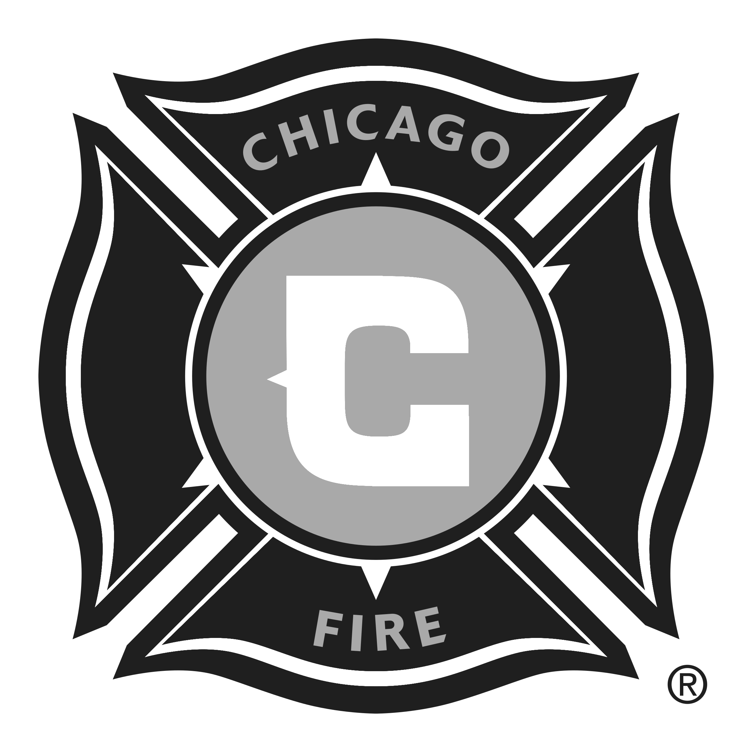 Black and White Soccer Teams Logo - Chicago Fire Soccer Club Logo PNG Transparent & SVG Vector - Freebie ...