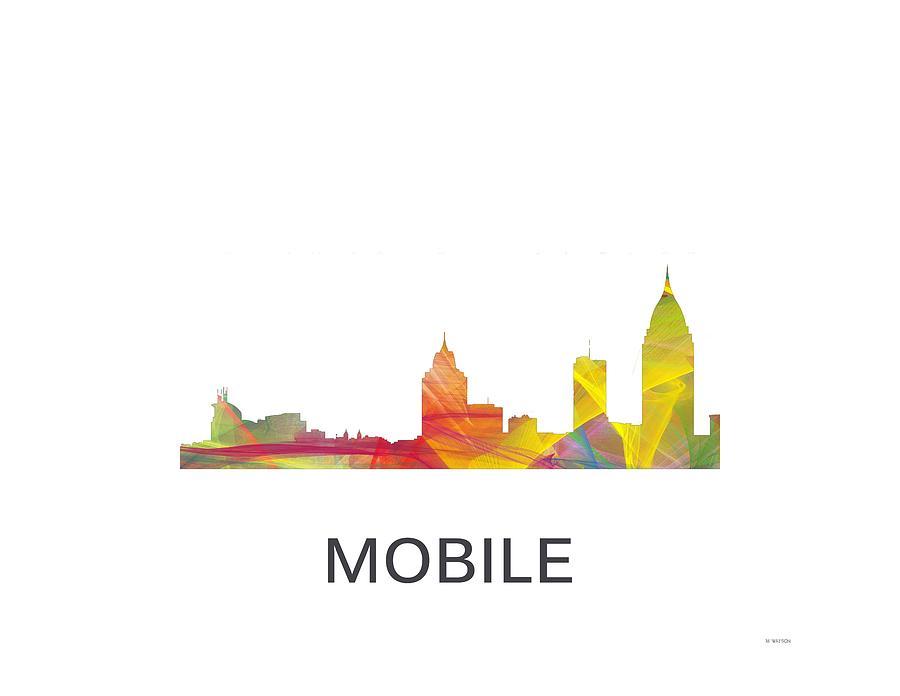 Mobile Alabama Logo - Mobile Alabama Skyline Digital Art by Marlene Watson