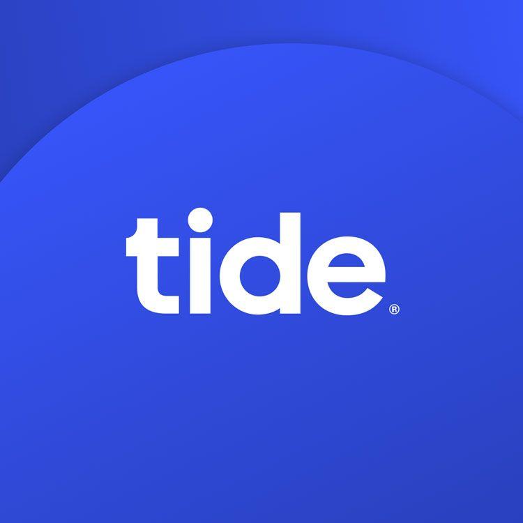 Tide Logo - The vertical debit card design reflecting “how people bank today”