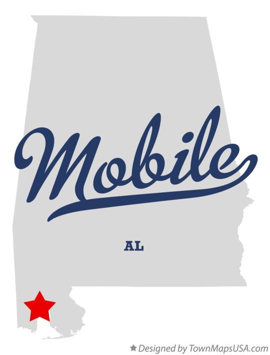 Mobile Al Logo - Map of Mobile, AL, Alabama