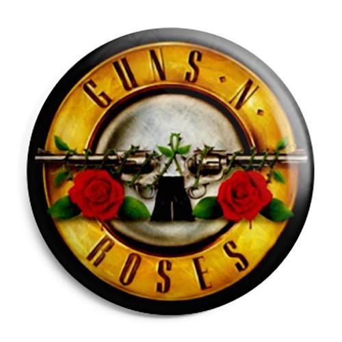 Guns and Roses Band Logo - Guns N Roses - Bullet Band Logo Button Badge, Fridge Magnet, Key ...