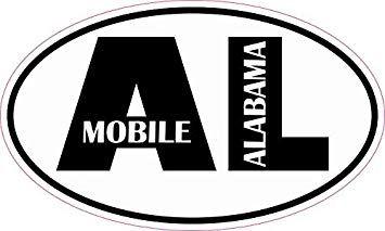 Mobile Alabama Logo - Amazon.com: StickerTalk 5in x 3in Oval AL Mobile Alabama Sticker ...