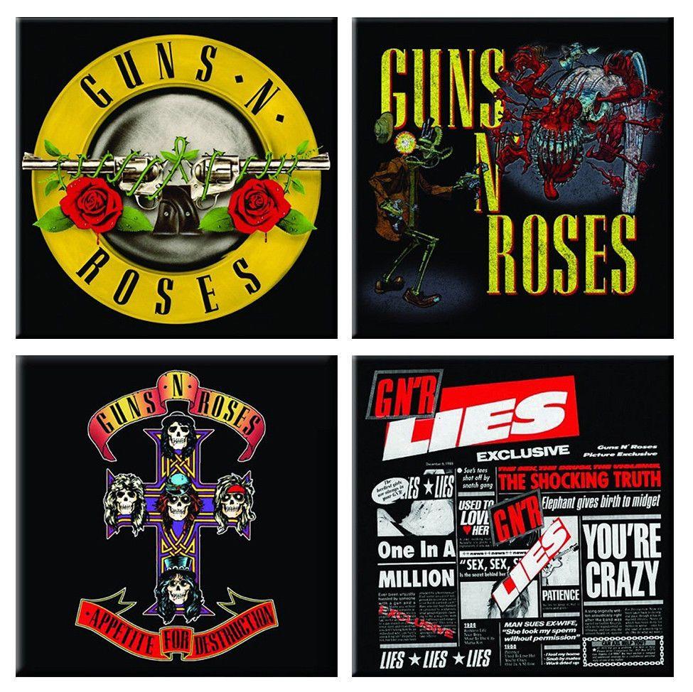 Guns and Roses Band Logo - Guns N Roses Fridge Magnet Appetite Band Logo new Official 76mm x ...