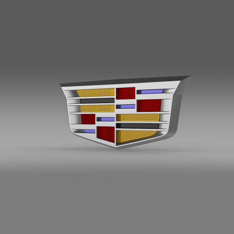 3D Cadillac Logo - Cadillac 2014 logo 3D | CGTrader