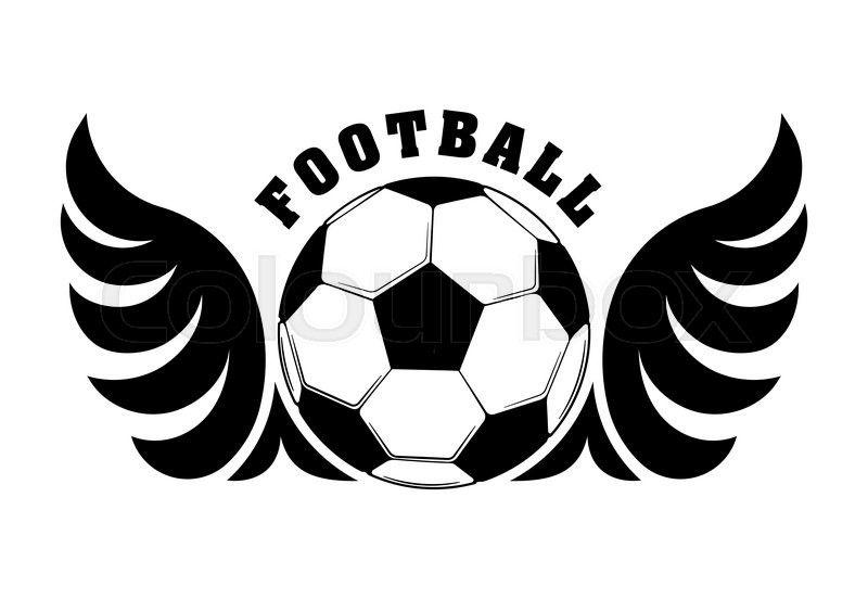 Black Football Logo - football logo football design with black and white wings and ball ...