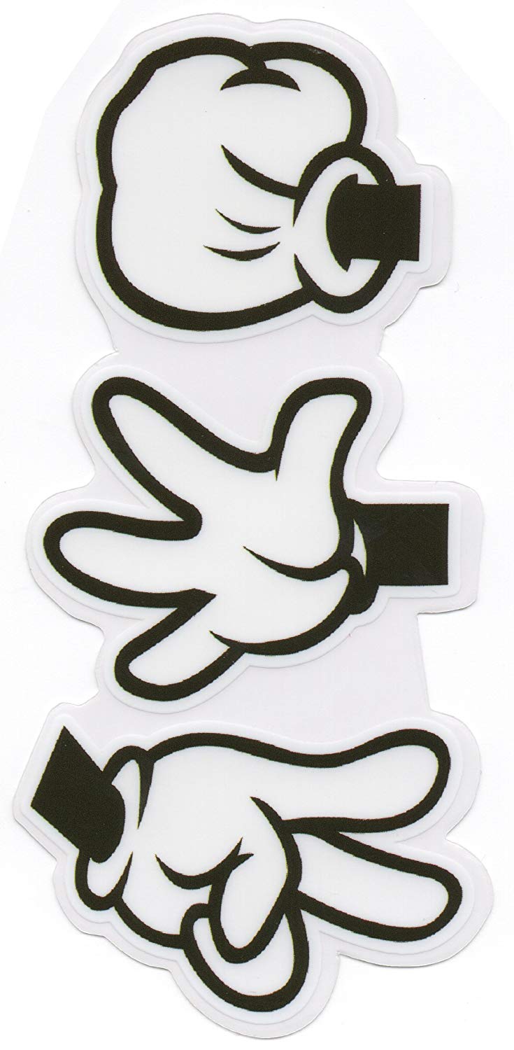 Mickey Hands Logo - Mickey Hands ROCK PAPER SCISSORS Sticker for Skateboards, Snowboards