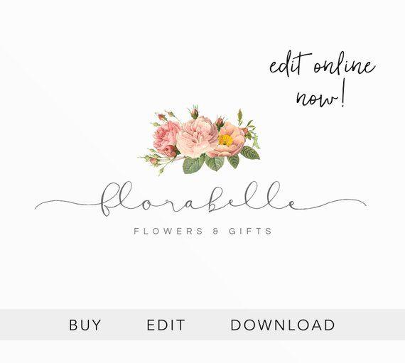 Vintage Flower Logo - Editable Logo Design Template Vintage Flower Logo Florist