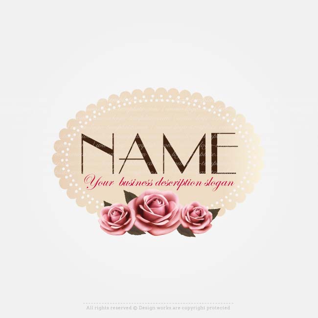 Vintage Flower Logo - Create a Logo - Vintage rose logo template