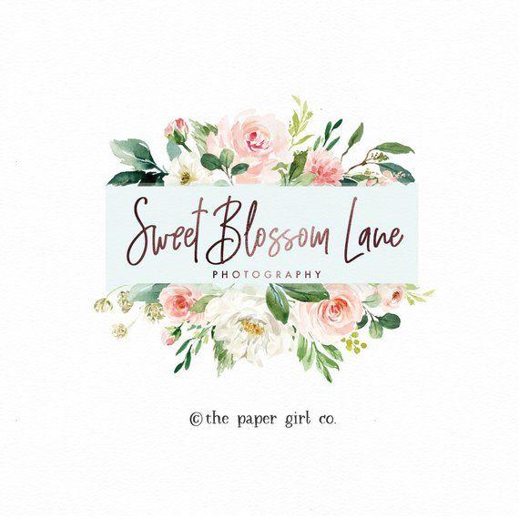 Vintage Floral Logo - wedding logo event planner logo florist logo flower logo | Etsy