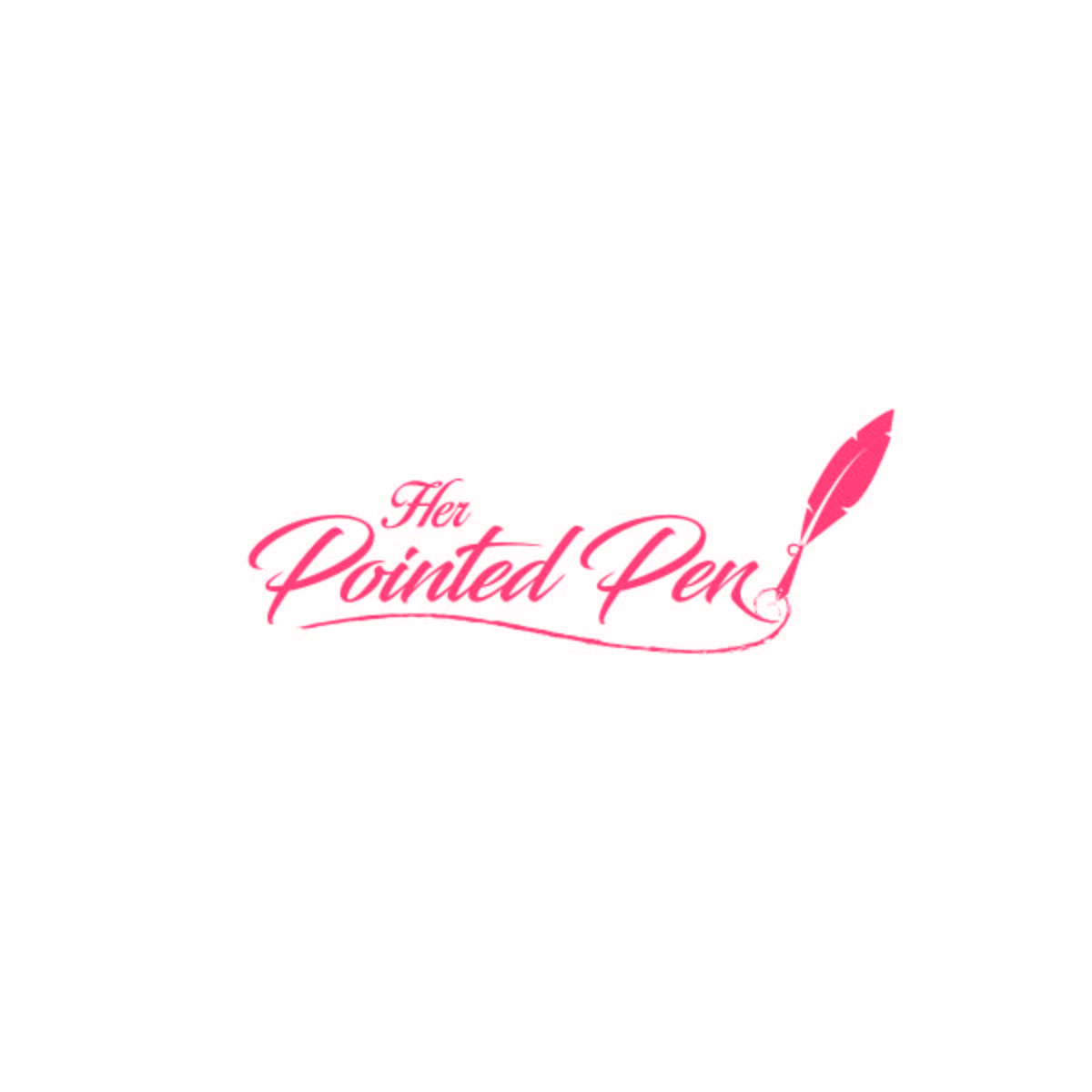 Red Pointed Logo - Elegant, Professional, Boutique Logo Design for Her Pointed Pen