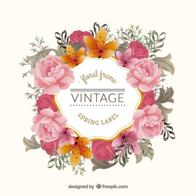 Vintage Flower Logo - Vintage floral frame Vector