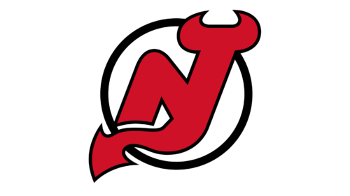 Red Pointed Logo - The logo of the ice hockey team the New Jersey Devils seems a