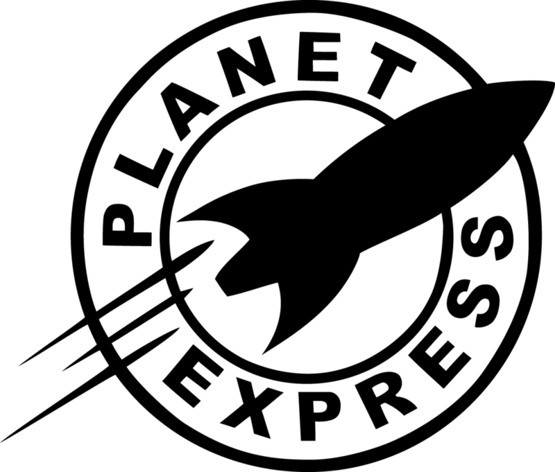 Planet Express Logo - Futurama Planet Express Logo Vinyl Decal Sticker – Collector's Heaven