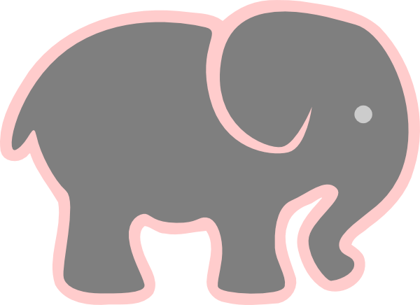 Grey Elephant Logo - Grey Elephant With Pink Clip Art clip art