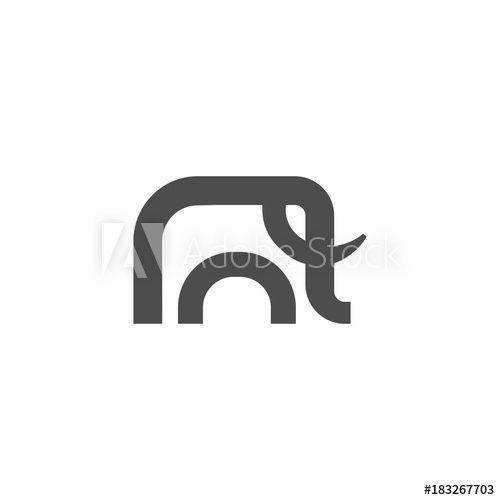 Grey Elephant Logo - Simple Grey Elephant Icon Iconic Logo Vector this stock vector