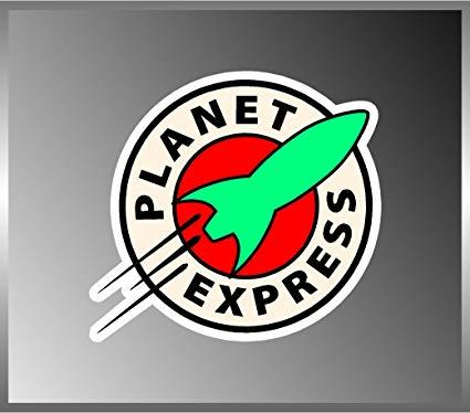 Planet Express Logo - Futurama Planet Express Logo Vinyl Decal Bumper Sticker