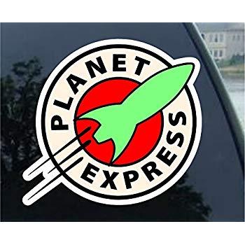 Planet Express Logo - Futurama Planet Express cartoon sticker 4 x 5: Automotive