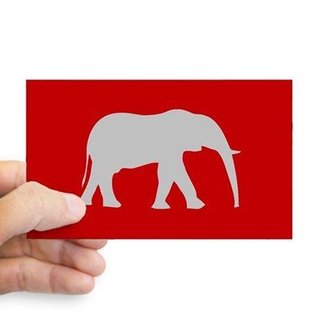 Grey Elephant Logo - Red/Grey Elephant Logo Rectangle Sticker by TheDesignWheel on PopScreen