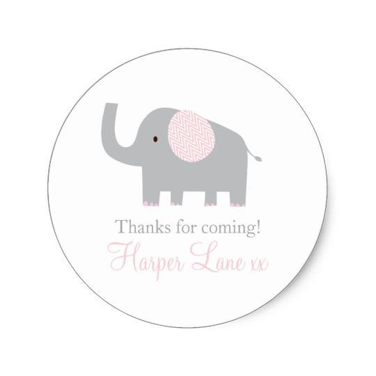 Grey Elephant Logo - Little Pink and Grey Elephant Sticker Labels. Zazzle.co.uk