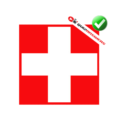 Red Block with White Cross Logo - Red square white cross Logos