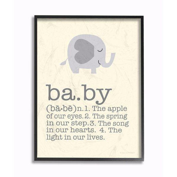 Grey Elephant Logo - Shop Stupell Industries Definition Of Baby With Grey Elephant Wall ...